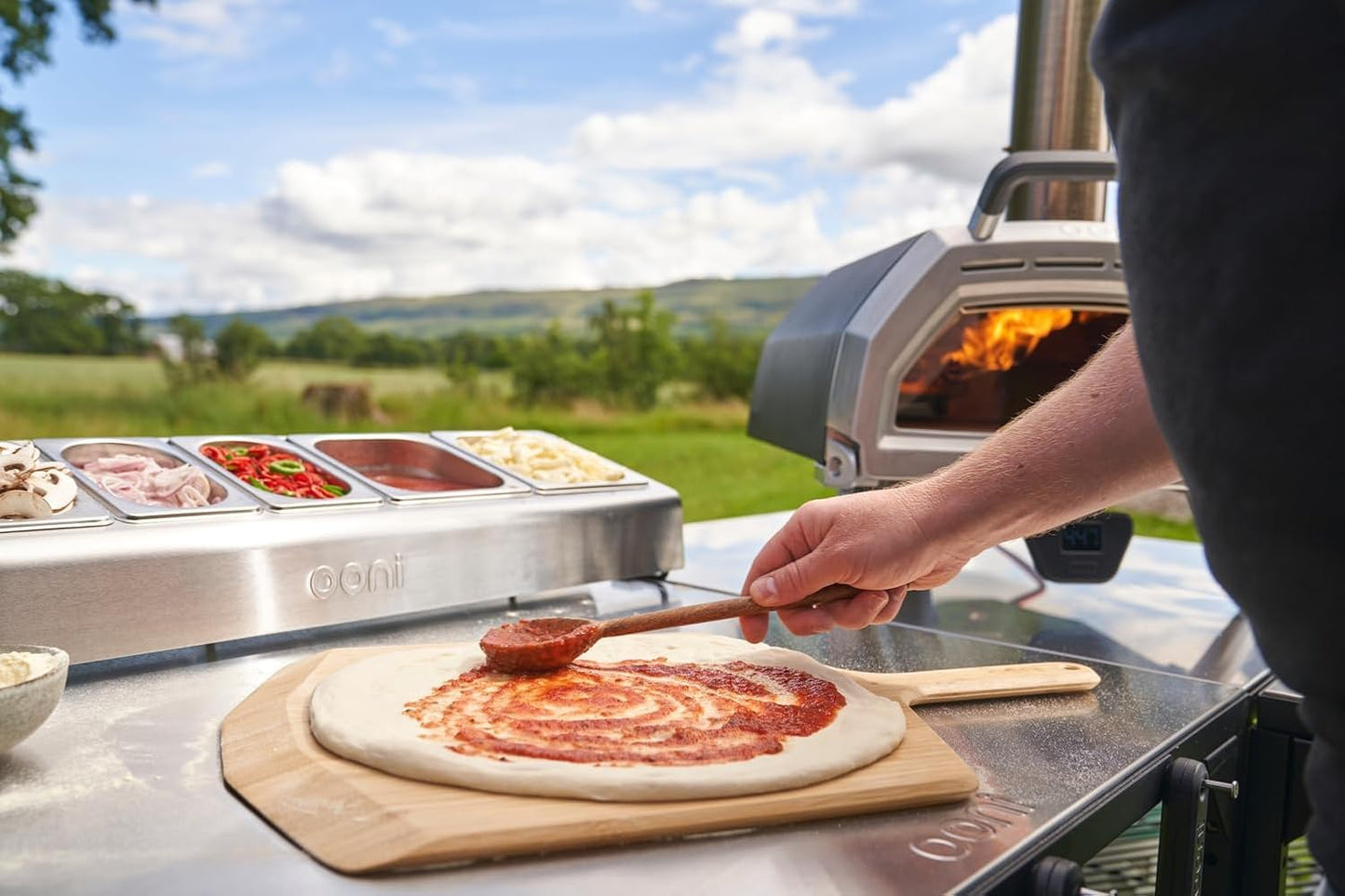 Ooni Large Outdoor Modular Table - 31x31x35 Pizza Oven Cart, Stainless Steel Grill & BBQ Stand, Outdoor Table