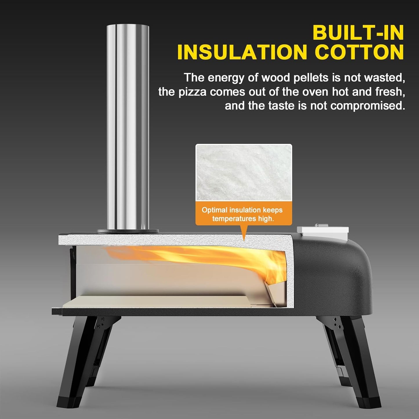 Pizza Oven Outdoor 12" Wood Fired Pizza Ovens Pellet Pizza Stove for outside, Portable Stainless Steel Pizza Oven for Backyard Pizza Oven