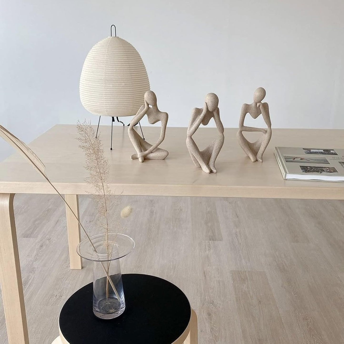 Thinker Statues and Sculptures, Sandstone Resin Thinker Statue Ornaments, Abstract Style Sculptures, Housewarming Gifts, Housewarming Decorations, Living Room Dining Desk Decorations(Middle, Small)