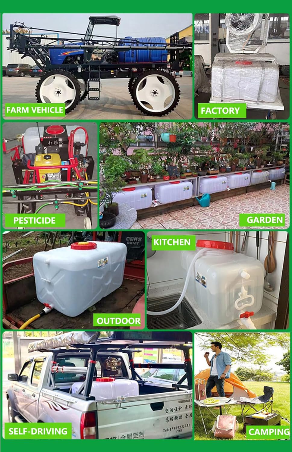 Water Storage Tank for Camping, Plastic Water Containers with Spigot for Emergency Water Storage Household Outdoor Camping Hiking Self-Driving Tour(Size:110L)