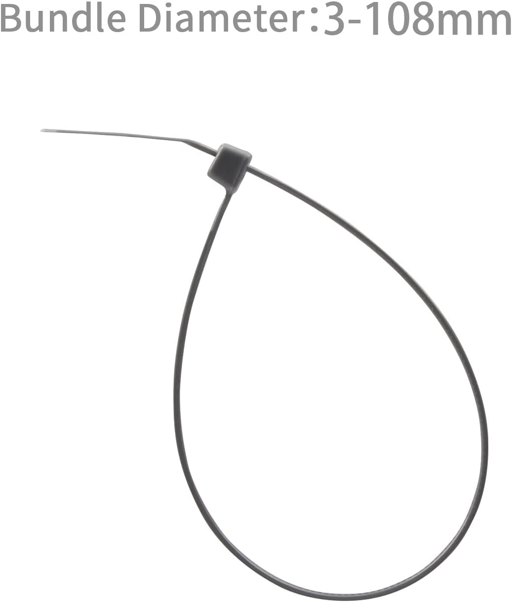 XINGO 100PCS Cable Zip Ties Heavy Duty, Premium Nylon Plastic Wire Ties with 50 Pounds Tensile Strength, Self-Locking Black Nylon Zip Ties for Indoor and Outdoor (16 inch, Silver)