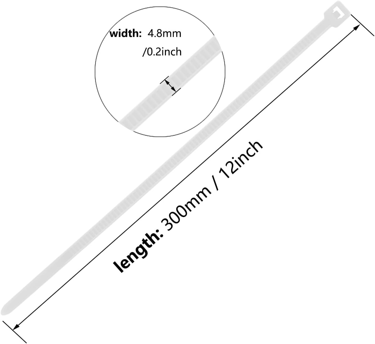 12 Inch Zip Ties Green 1000 PCS, 50 Lbs- Heavy Duty Tensile Strength, Nylon PA66 UV Resistant Cable Ties for Indoor and Outdoor Use - Ideal for object bundling and fastening
