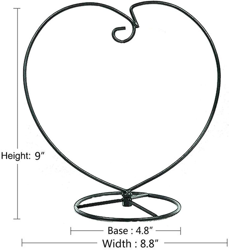 Ornament Display Stand Air Plant Stand Iron Hanging Stand Flower Pot Stand Rack Holder for Hanging Glass Globe Witch Ball Terrarium Christmas Ornament and Home Wedding Decoration(Black) (Love)