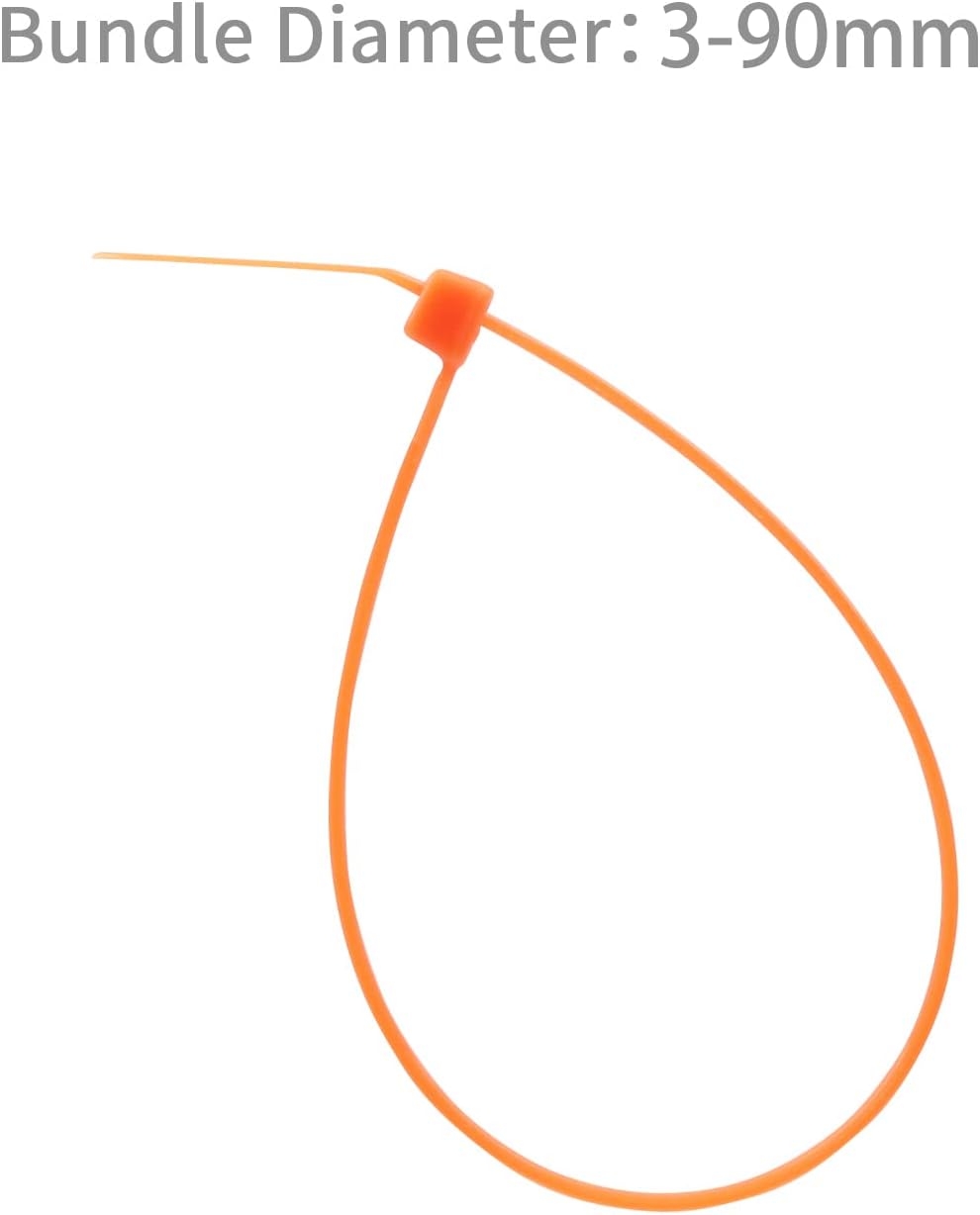 XINGO 100PCS Cable Zip Ties Heavy Duty, Premium Nylon Plastic Wire Ties with 50 Pounds Tensile Strength, Self-Locking Black Nylon Zip Ties for Indoor and Outdoor (14 inch, Orange)