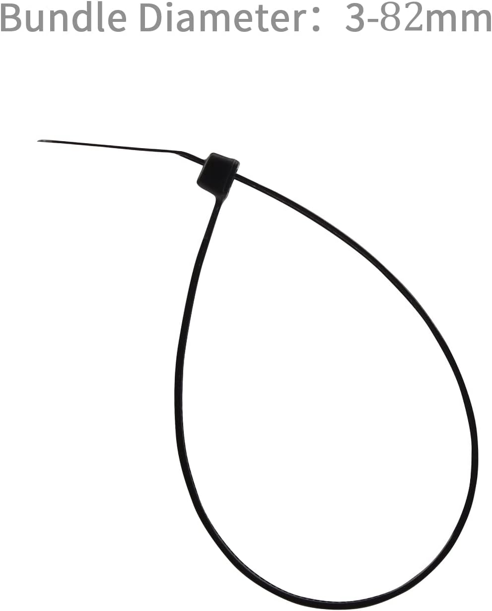 XINGO 1000 PCS Black Zip Ties 12 Inch, 60 LBS Tensile Strength, Self-Locking Nylon Plastic Nylon PA66 Wire Ties for Indoor and Outdoor Use