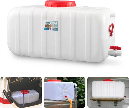 Heavy Duty Water Container Plastic Water Storage Carrier with Tap 50l 80l 110l 200l Water Tank Water Bottle Dispenser for Camping Caravan Hiking Outdoor(Size:110L)