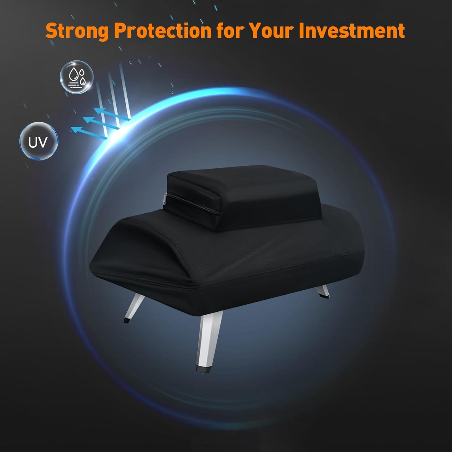 ZBXFCSH Heavy Duty 600D Polyester Cover Compatible with ooni Fyra 12 Pizza Oven- Suitable for ooni Fyra 12 Pizza Oven Accessories, Portable Pizza Oven lid with Pocket (Cover Only)