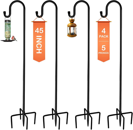 Ottsuls Shepherd-Hooks Adjustable for Bird-Feeder Lantern Plant-Hook Garden-Stake - Plant Stand Hanger for Outdoor Flower Basket, Bird Feeder Hanger Weddings Decor