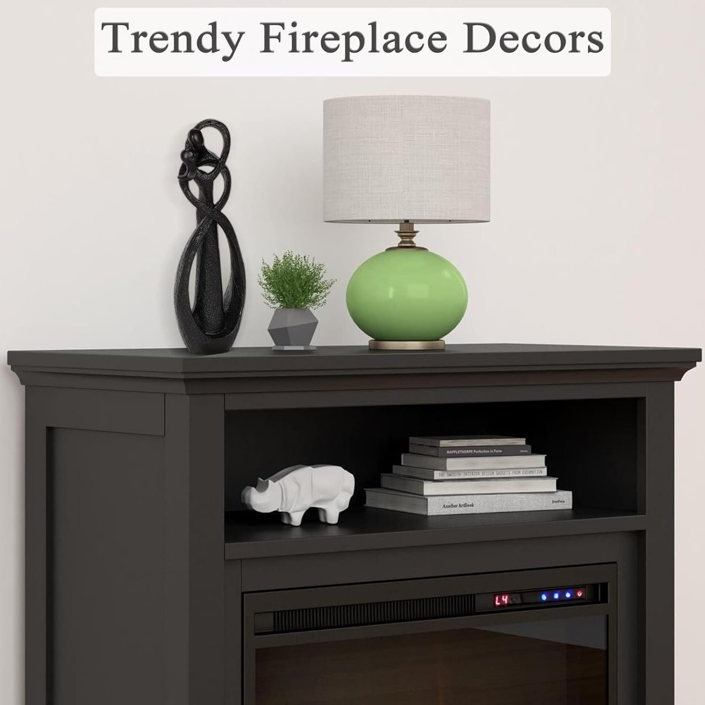 Trycooling Kissing Lovers Statue Abstract Sculpture Resin Statues for Home Decor Modern Home Office Desktop Shelf Bookshelf Decor (Black)