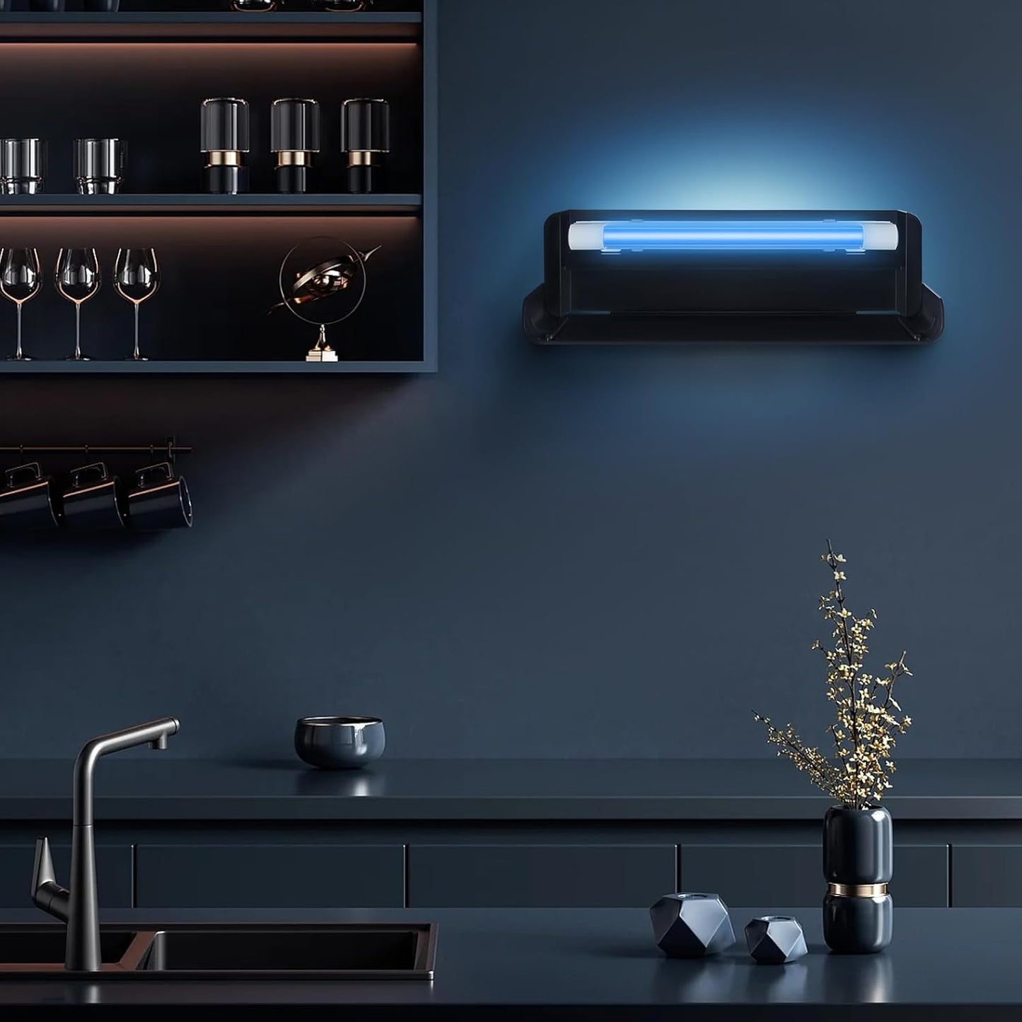 2 Pack UV Fly Light Trap Indoor for Home Gnat Traps for House, Wall Sconce Fly Light Bug Catcher for Kitchen House & Restaurant Fruit Flies Garage & Warehouse with 5 Sticky Glue Boards 6.5 ft Cord