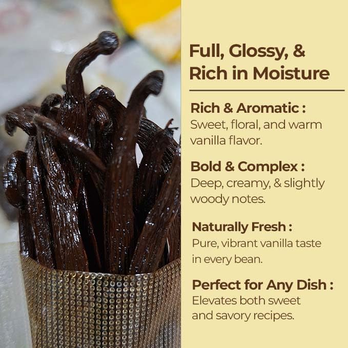 1 LB Bulk Vanilla Beans Grade A + | Vanilla Bean Pods For Making Extract | Non-GMO | Perfect For Baking, Cooking, & Desserts | 6-8 Inches. NYVanilla.