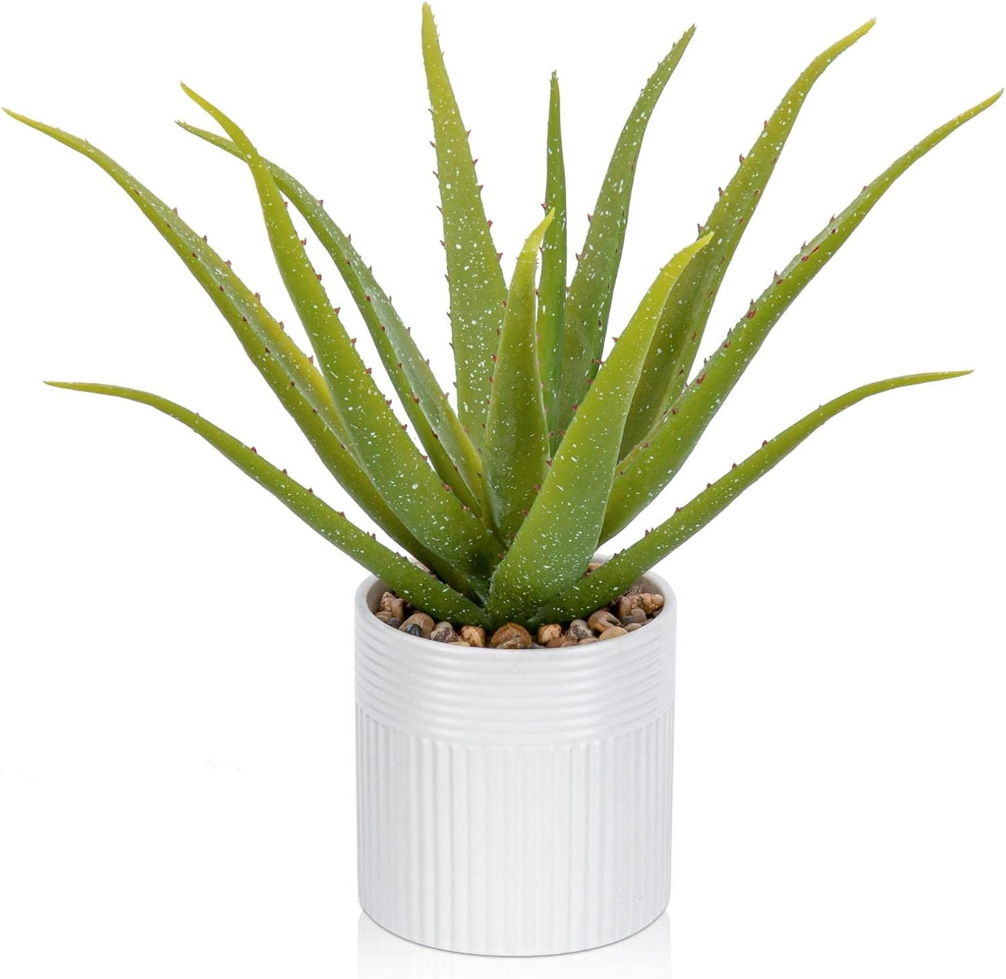 Artificial Succulent Plants 14 Inch Large Faux Succulents with Ceramic Pot Fake Aloe Potted Plant for Home Indoor Bathroom Table Bedroom Shelf Office Decor