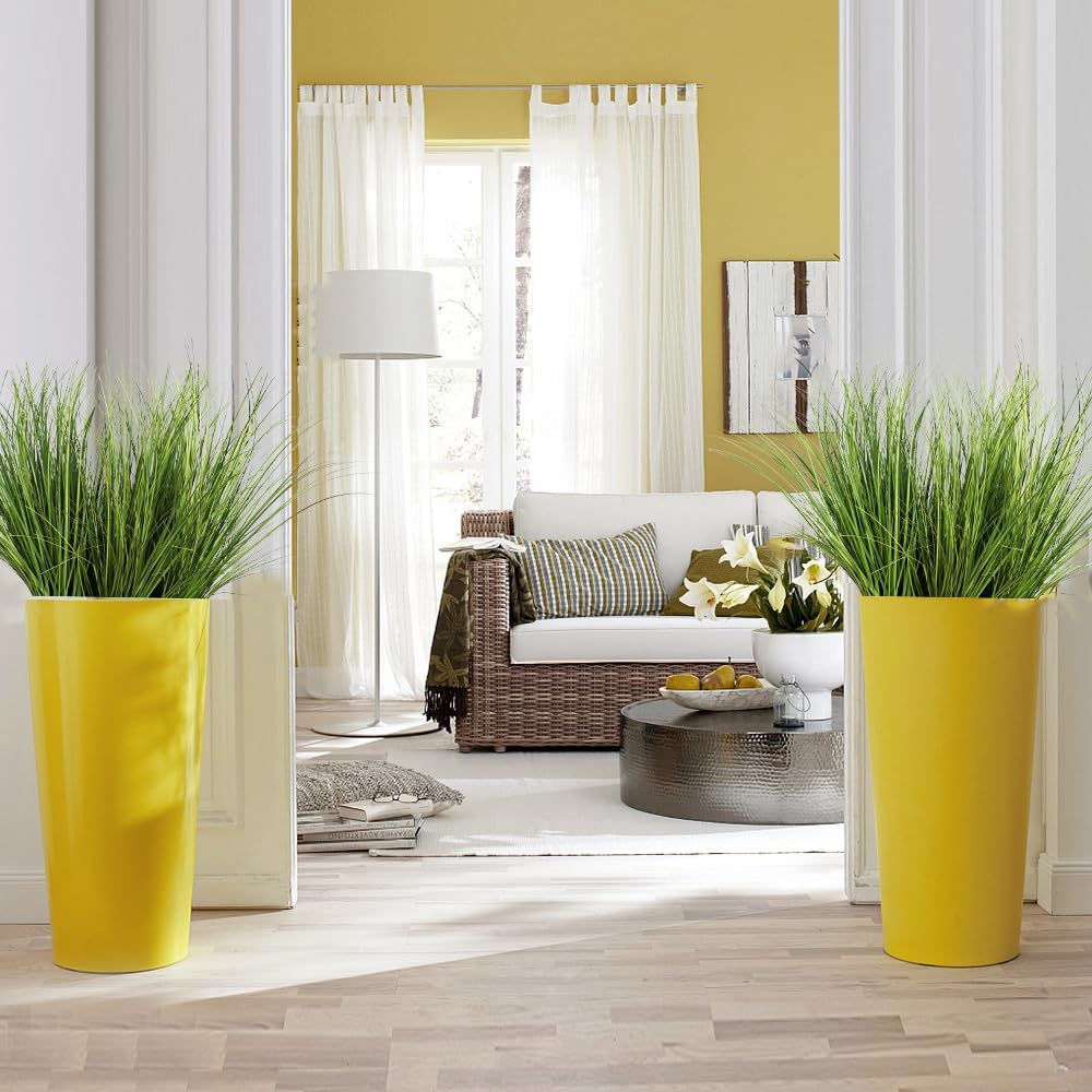 Melorca&Guilla Artificial Plants 6PCS 25.5“ Fake Tall Onion Grass,Faux Grass Plant,Artificial Greenery Shrubs Bushes for Garden Porch Window Box Shop Office Home Décor