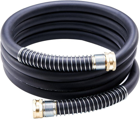 Leader Garden Hose 10ft x 3/4", Heavy Duty Short Water Hose, Female to Female Fittings, Five Layered Braiding for Durability, 1000PSI Burst, 300PSI Working (Black)