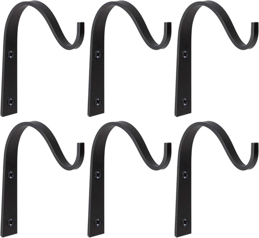 Mkono 6 Pack Iron Wall Hooks for Hanging Plant Lanterns, Plant Hanger Fence Metal Bracket for Bird Feeders, Wind Chimes, Mason Jar Sconces, Light Outdoor Indoor Rustic Home Decor, 3 Inch