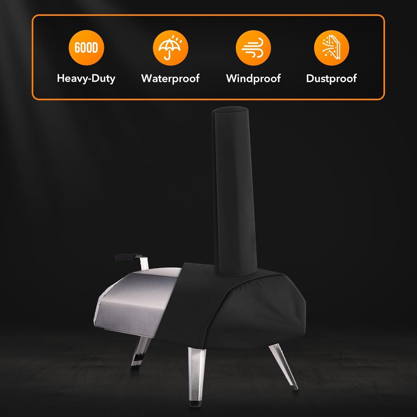 ZBXFCSH Heavy Duty 600D Polyester Cover Compatible with Ooni Karu 12 Pizza Oven Aidpiza 12" Wood Pellet Pizza ovens and Big Horn Stainless Steel 12'' Pizza Grill Oven Accessories