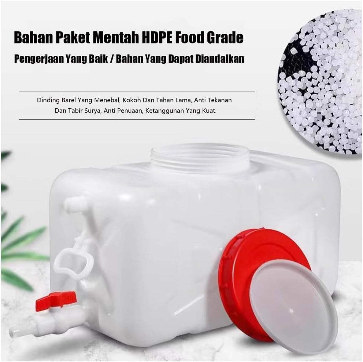 Plastic Water Tank 25L/35L/50L/80L/110L/200L Water Container，Rain Water Tank，Food-Grade Rectangular Thickened Water Tower with Faucet for Household Water Storage(Size:50L)