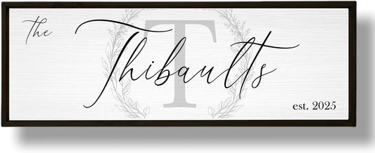Last Name Signs for Home, Personalized Wall Decor, Monogram Gifts, Framed Wooden Family Name Sign for Home Decor, Custom Wood Signs, Established Signs