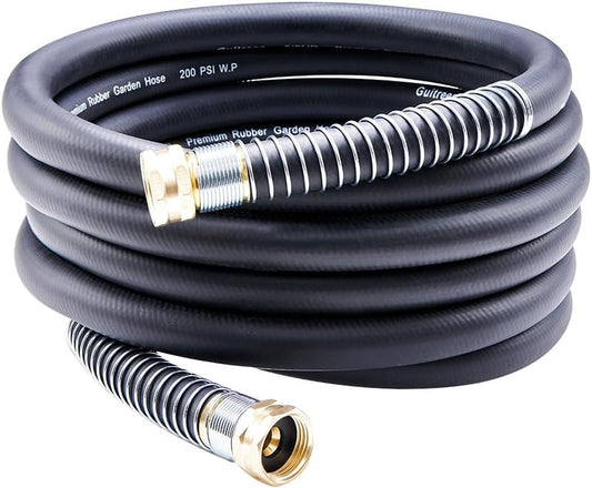 Leader Garden Hose 15ft x 5/8", Heavy Duty Short Water Hose, Female to Female Fittings, Five Layered Braiding for Durability, 1000PSI Burst, 200PSI Working (Black)