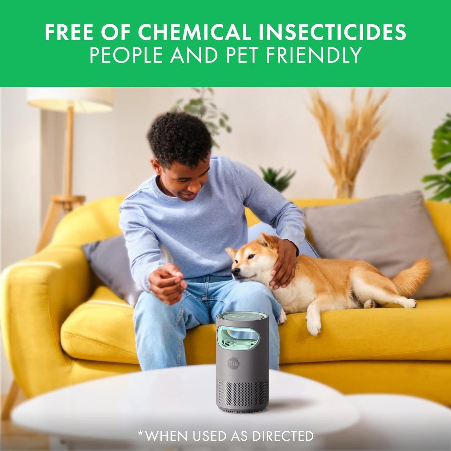 STEM Flying Insect Fan Trap for Indoor Bug Control, Attracts Mosquitoes, Fruit Flies, and House Flies, Plug-in Fan with UV Light, Starter Kit Includes 2 Devices and 10 Glue Traps