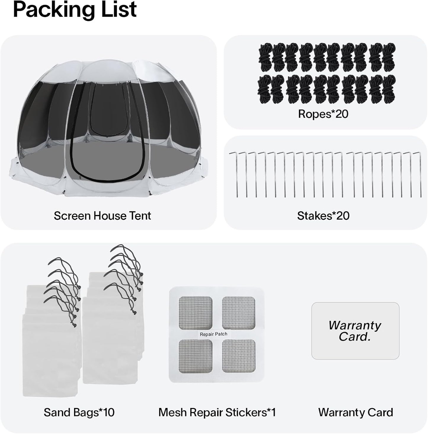 Alvantor Screen House Gazebo, 6-10-15 Person Pop Up Igloo Screened Canopy Tent with Mosquito Netting Sides, Instant UV Resistant Sun Shelter for Garden, Patio, Backyard