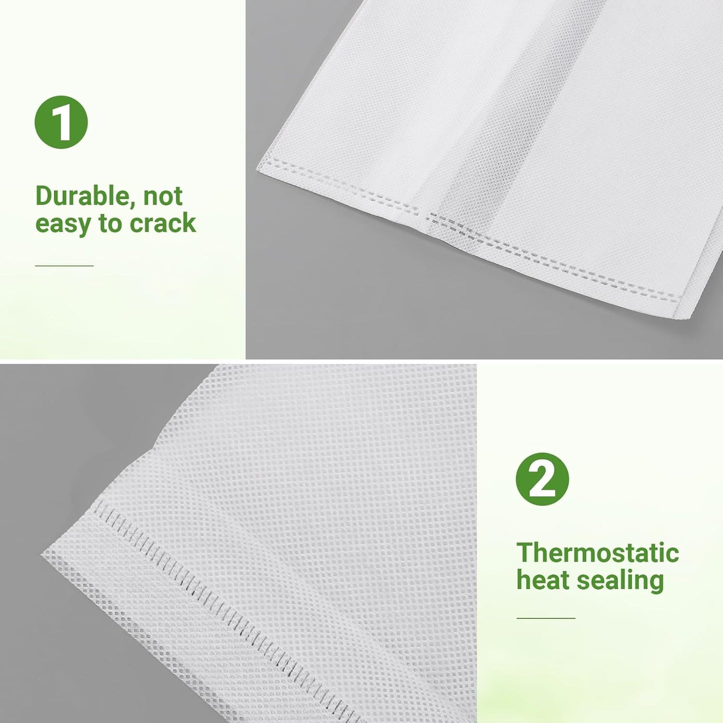 GREANER Plant Nursery Bags, 40 PCS 15.7""x14.2"" Garden Bags to Grow Vegetables, Non-Woven Biodegradable Plant Pots for Gardening Seed Plant Bag, Potato, Flower, Tomato Plant Starts, White