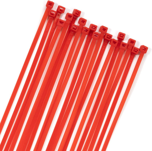 XINGO 100PCS Heavy Duty Cable Zip Ties, 6 Inch, Red, Self-Locking, Sturdy Nylon, 50 Pounds Tensile Strength