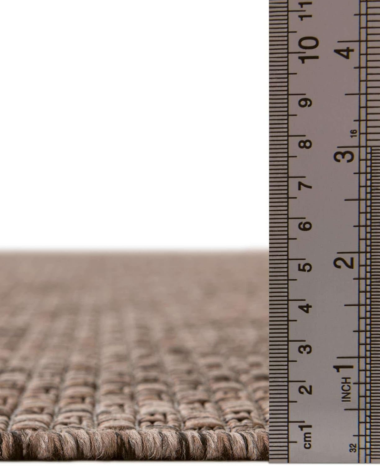 Unique Loom Outdoor Solid Collection Area Rug (5' 3" x 8' Oval Light Brown/Ivory)