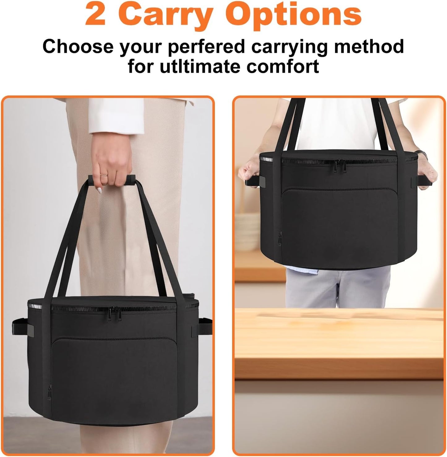 Pizza Oven Carry Bag for Solo Stove Pi Pizza Oven, Waterproof Dustproof Solo Stove Pi Shelter, Storage Bag with Durable Handles, 21" Dia x 16" H Caryy Case for PizzaOven