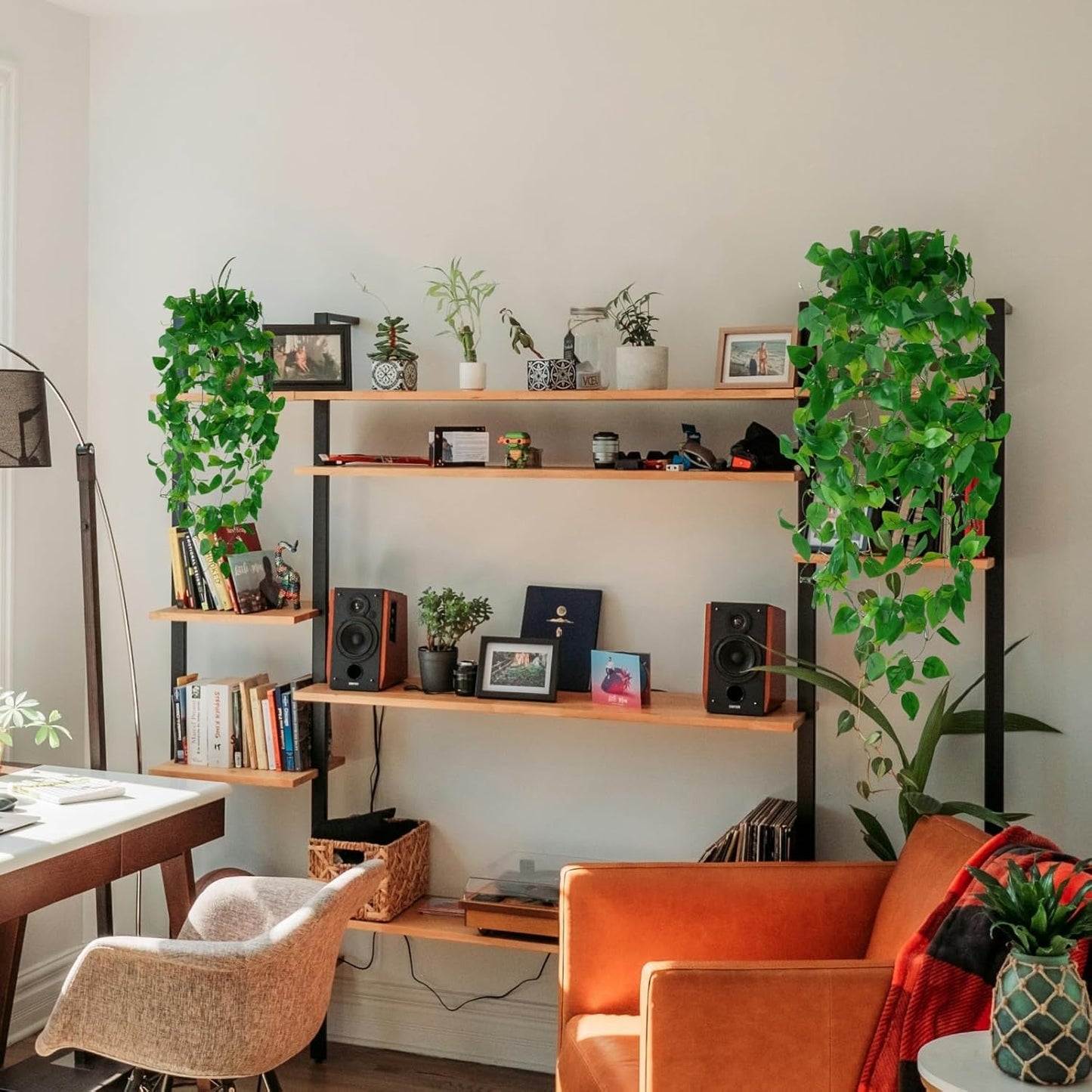 Fake Hanging Plants Vines(3pcs) for Room Decor, Artificial Ivy Greenery Garlands for Home Bedroom Living Aesthetic Kitchen Office Wall Patio Bookshelf,Indoor,Outdoor Farmhouse Decorations(No Basket)