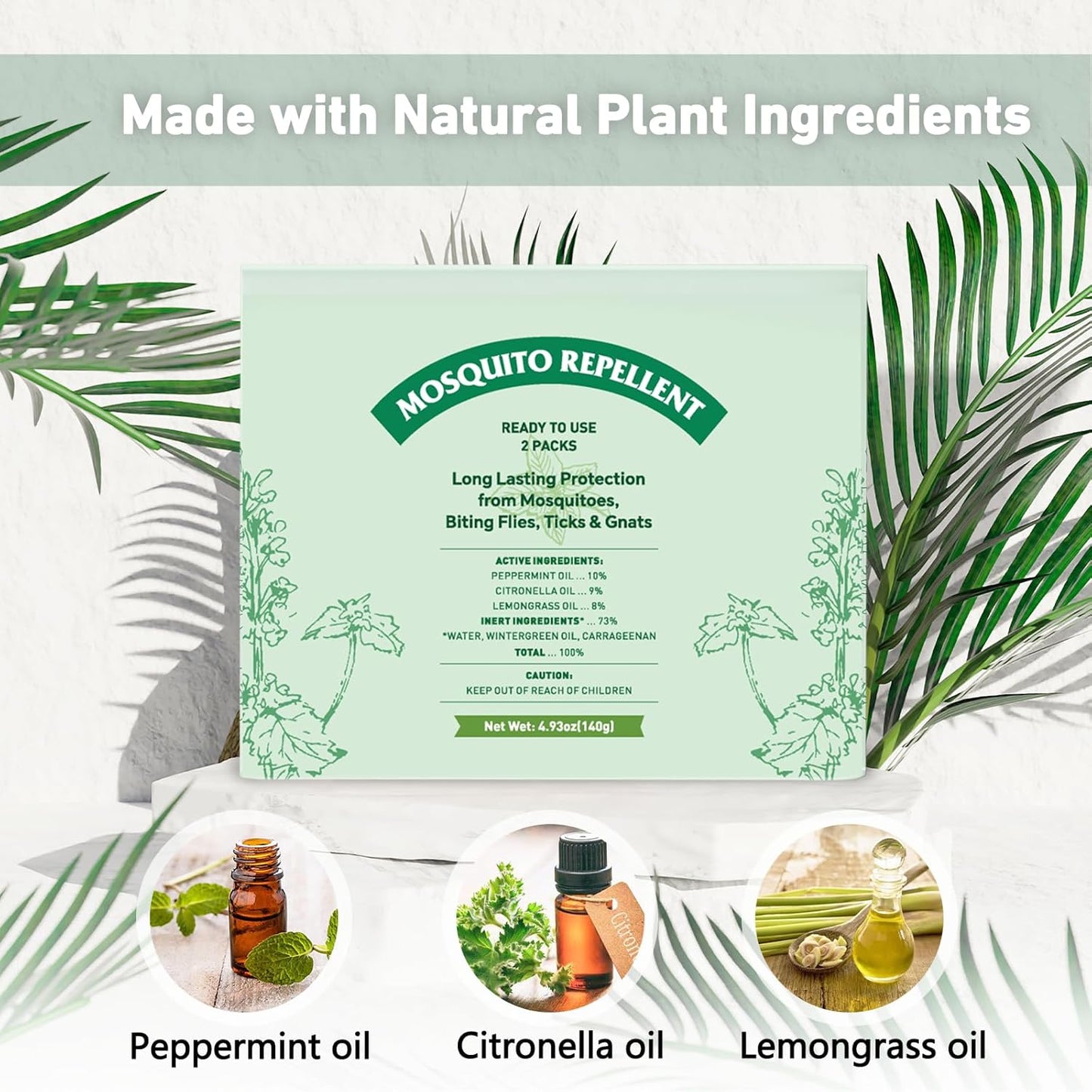 Mosquito Repellent, Peppermint Oil to Repel Mosquito, Ticks, Gnats and Pest, Insect Repellent for Indoor and Outdoor, 2 Packs