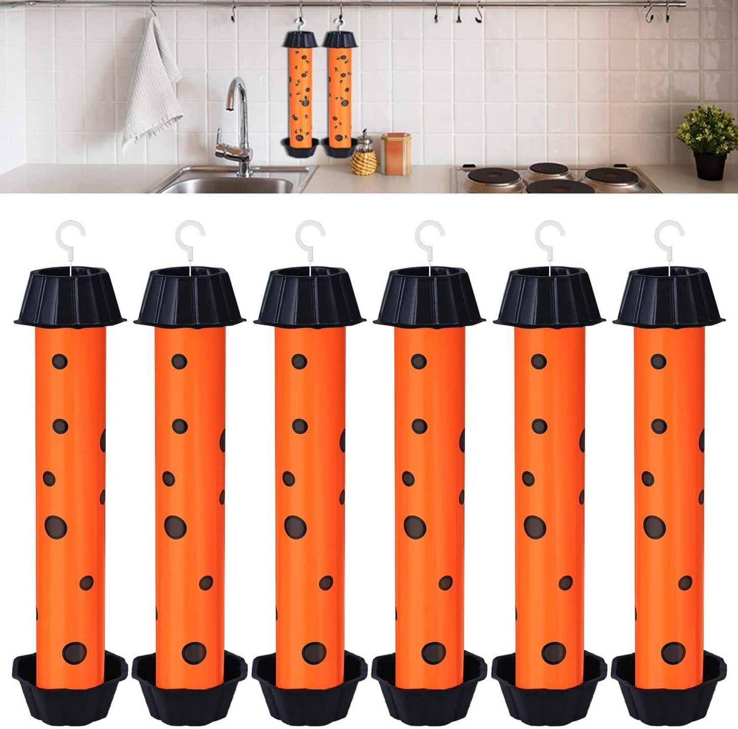 6 Pack Fly Trap Stick, Fly Traps Indoor for Home, Sticky Fly Trap Indoor/Outdoor, Flying Insect Catcher with Hanging Hook, Gnat, Mosquito, Flying Insect Killer