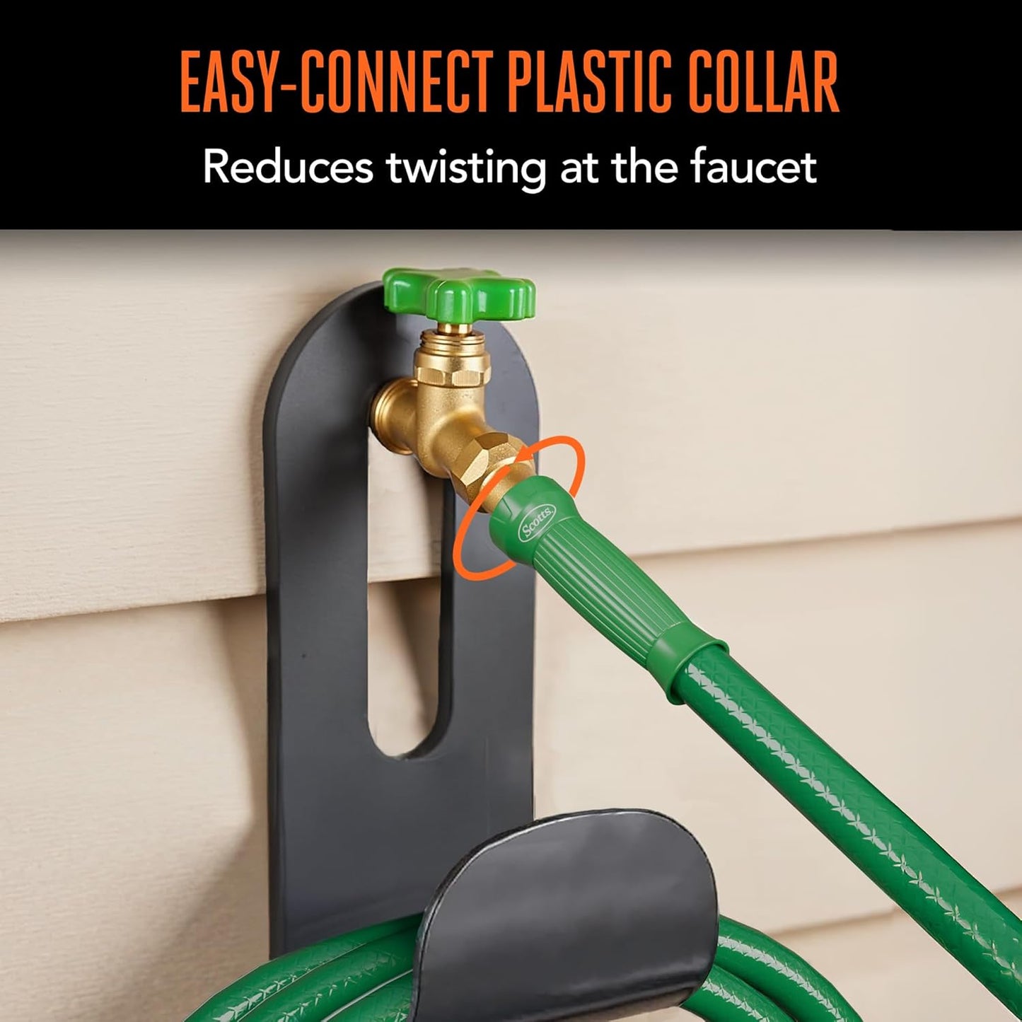 Scotts 50 ft. Heavy Duty Garden Hose – 5/8 in. Diameter, 4-Ply, 400 PSI High-Pressure, Easy-to-Coil Water Hose with Crush-Resistant Couplings and Twist-Resistant Collar for Lawn and Garden