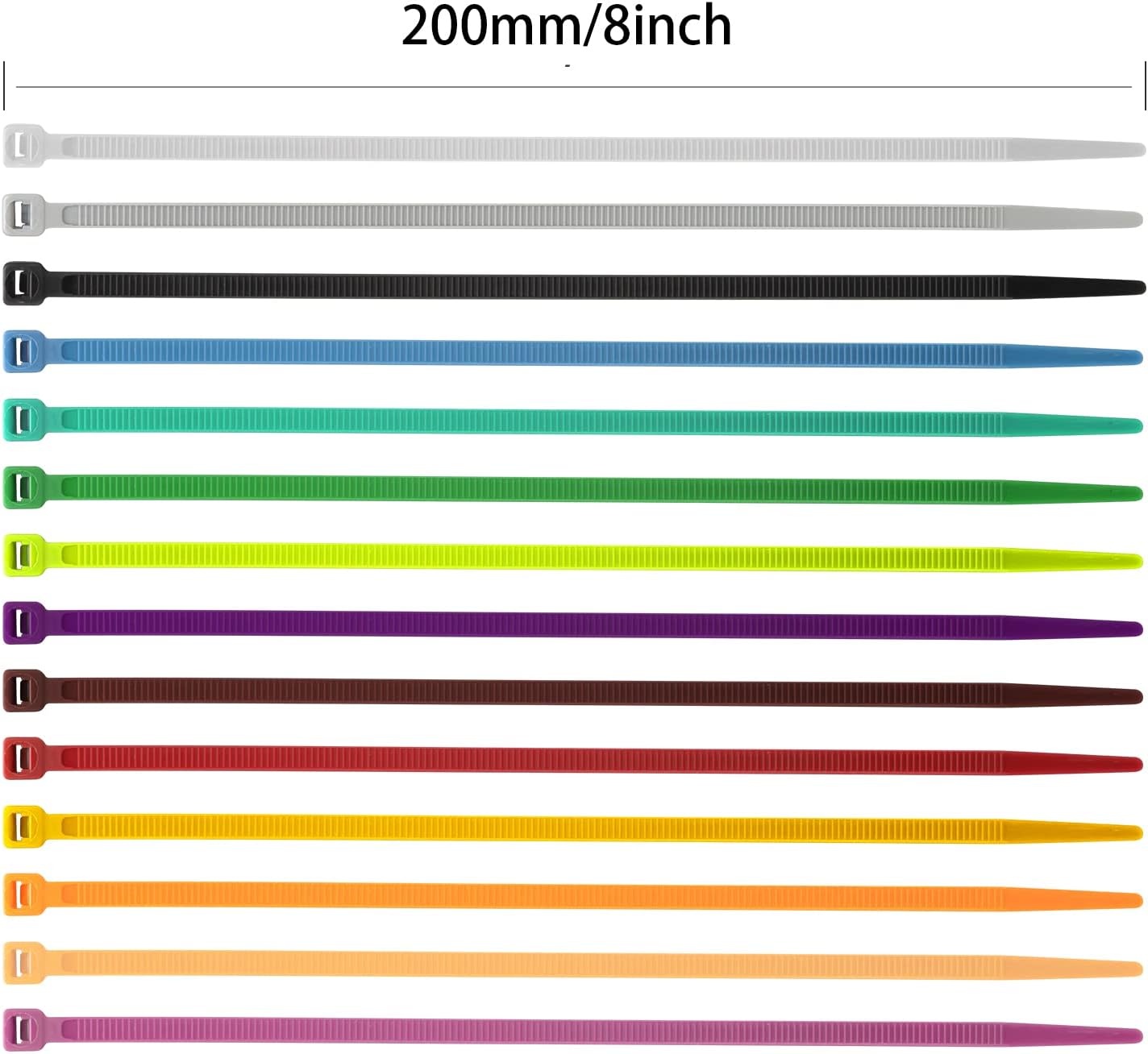 XINGO 100PCS Cable Zip Ties Heavy Duty, Premium Nylon Plastic Wire Ties with 50 Pounds Tensile Strength, Self-Locking Black Nylon Zip Ties for Indoor and Outdoor (8 inch, Apple Green)