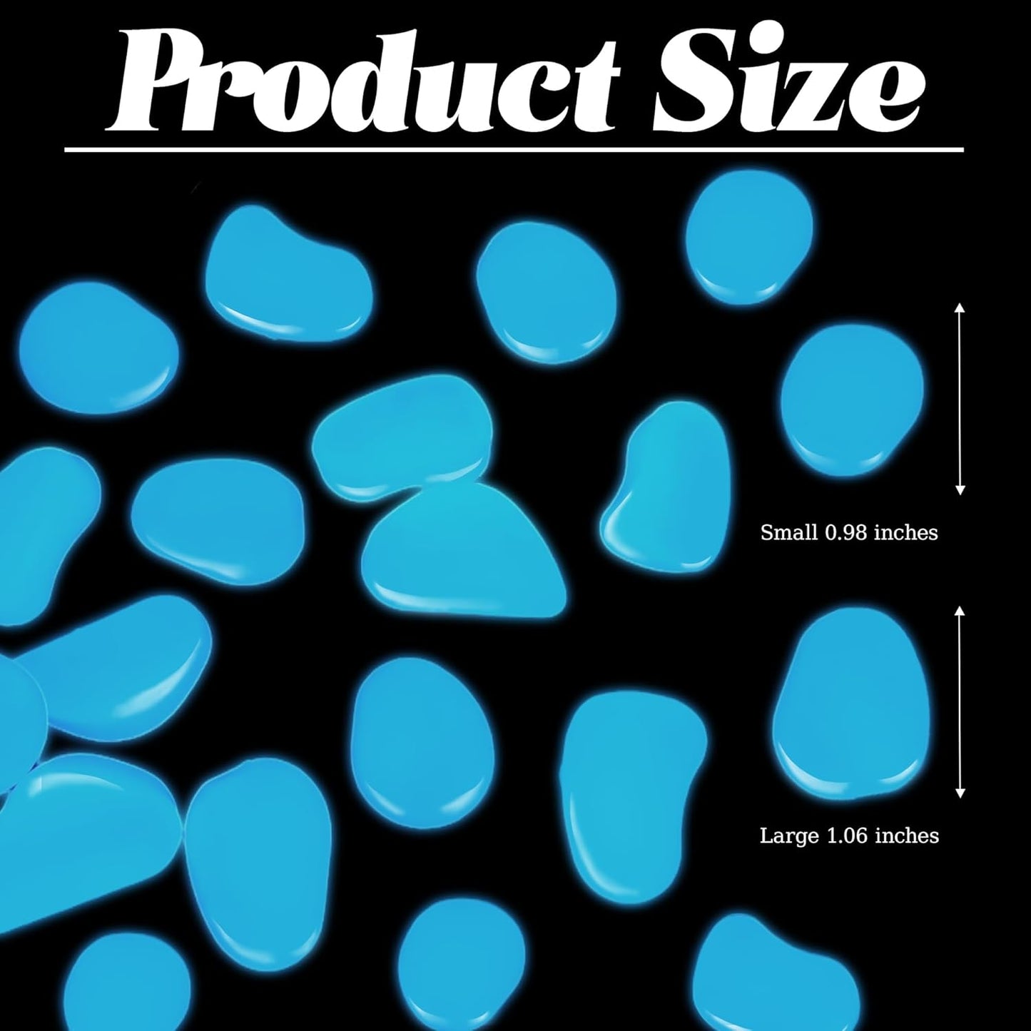 1.4LB 25-27mm White Glowing Pebbles Luminous Stones Glow in The Dark Decorative Stones for Walkways Driveway Yard Grass Fish Tank Plant Pots