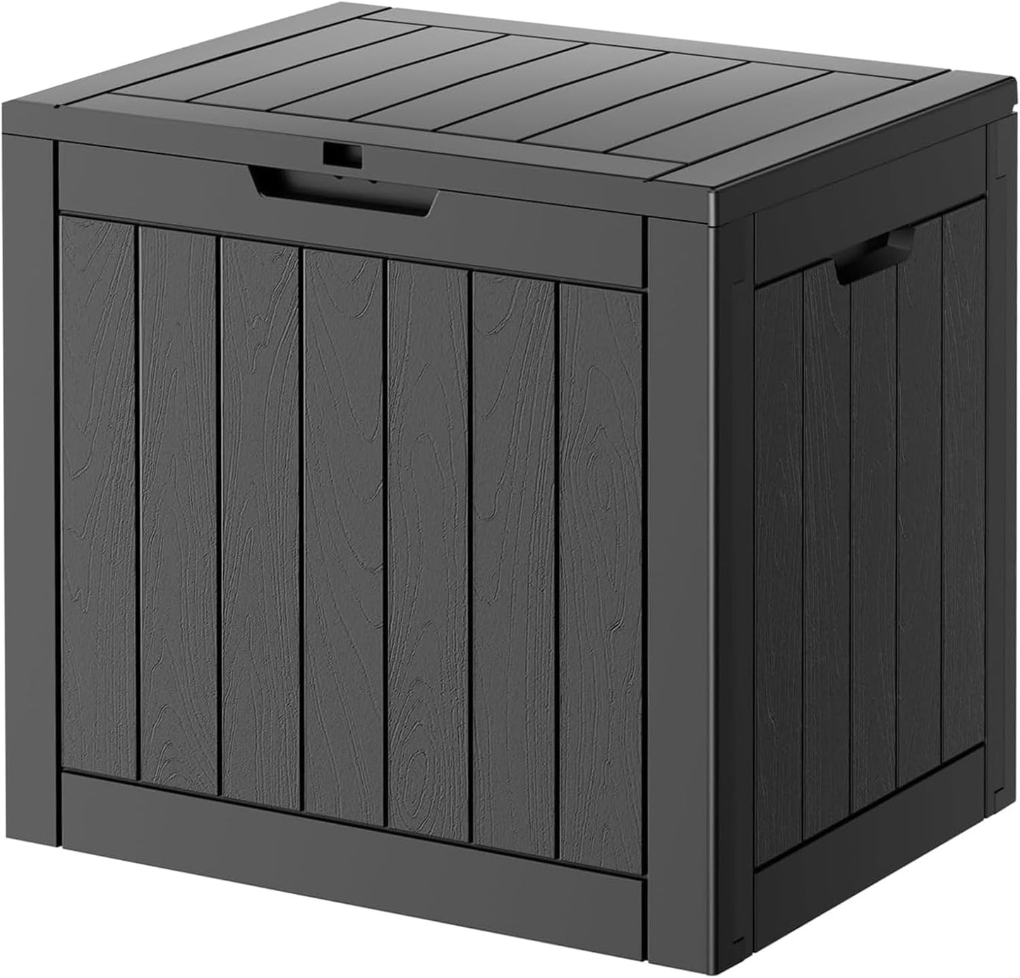 33 Gallon Outdoor Storage Box, Waterproof Resin Deck Box for Indoor & Outdoor Use – Lockable Patio Storage Bin for Garden Tools, Package Deliveries, Pool Accessories, Sports Gear & Furniture-Black