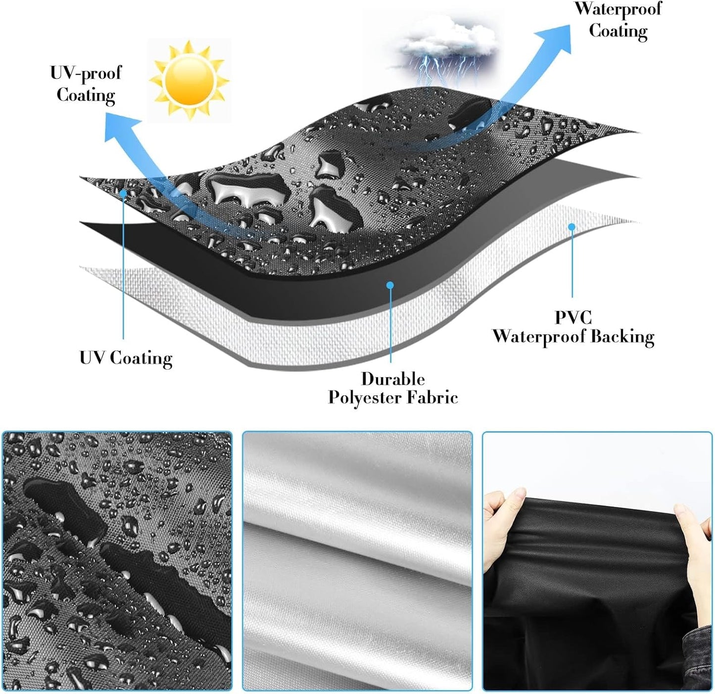 Outdoor Prep Table Cover, Plastic Utility Cart Cover for ELAFROS 550 lbs - 2 Tier Service Cart Waterproof Grill Carts Covers Rolling Tool Box Covering - 36" L x 18" W x 31" H