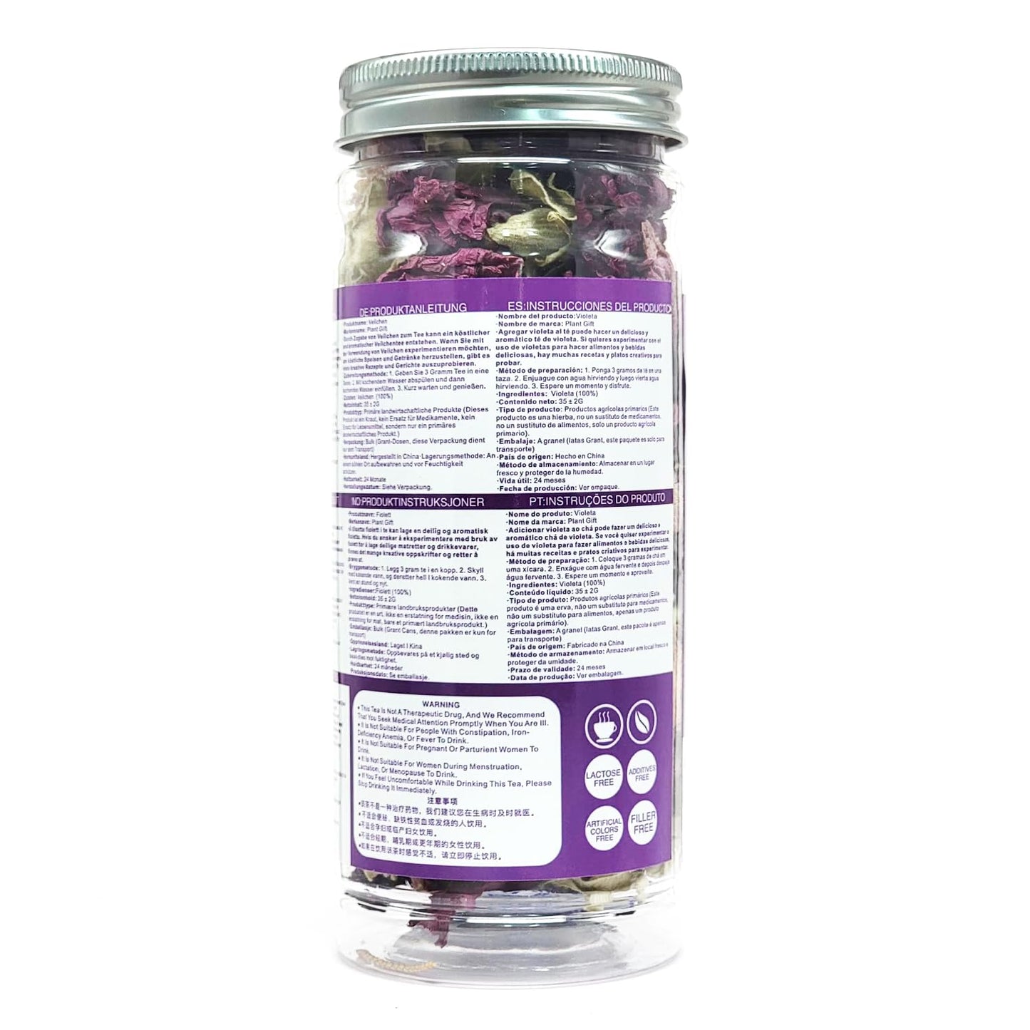 Plant Gift Violet Tea Organic Dried Loose tea, Food Coloring, Blossom Flower, chinese Purple, violet, Clitoria Ternatea 35g/1.23oz