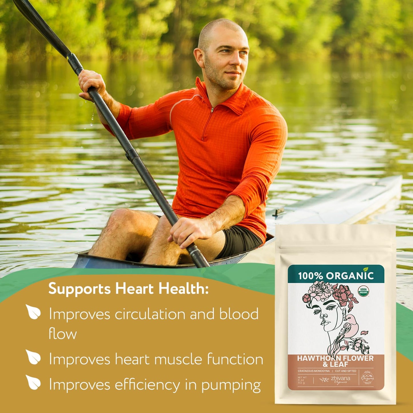 Hawthorn Leaf & Flower Tea Organic (4oz.) - Loose Hawthorne Tea for Blood Pressure Balance, Cardiovascular Health, Heart Support - Espino Blanco Hoja