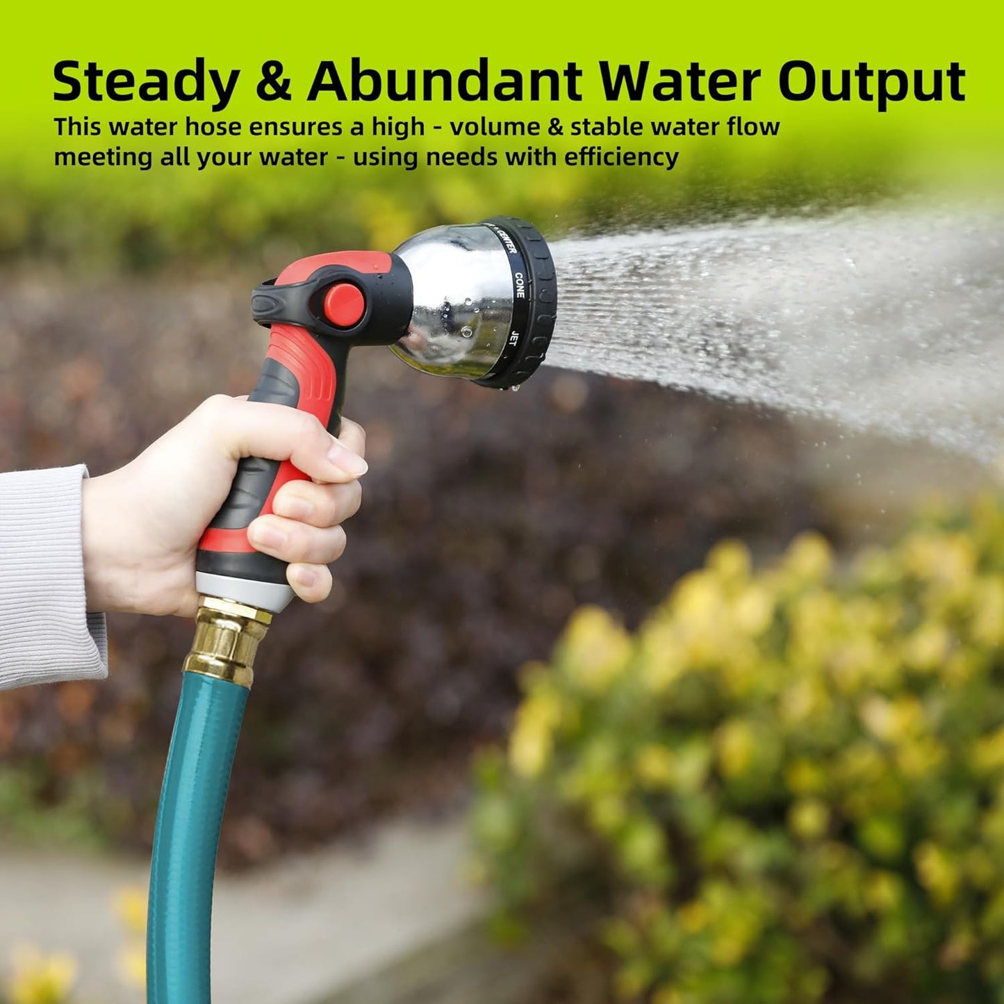 Worth Leader Short Garden Hose 3/4 in. x 2 ft. -Heavy Duty,Durable,Lightweight,Male to Female Fittings -No Kink Leakproof PVC Flexible Water Pipe -Brass Aluminum Ends for Household & Commercial -Green