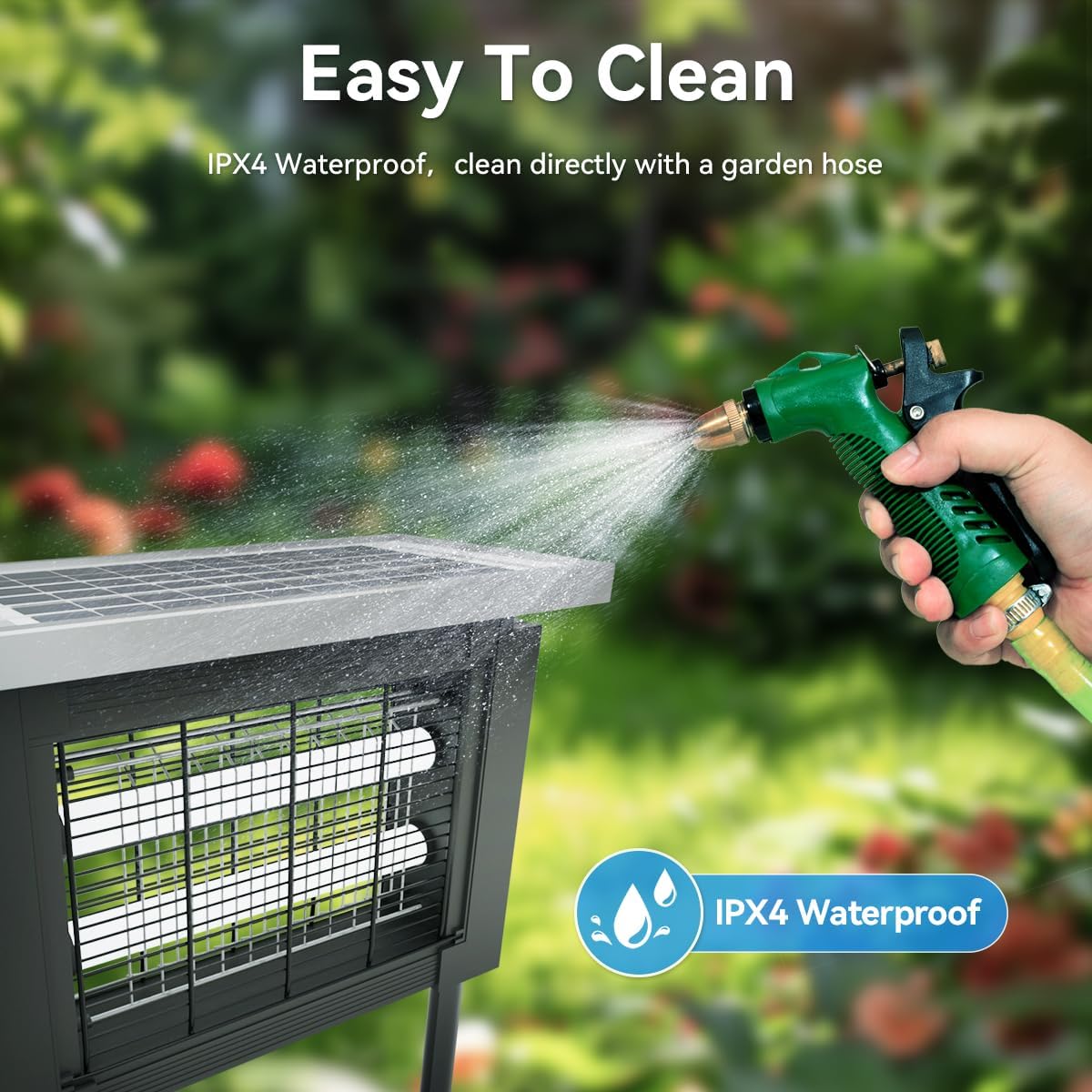 Solar Bug Zapper Outdoor Waterproof Patio Mosquito Zapper Solar Powered with Light Sensor Portable Camping Fly Trap for 2000 sq.ft Fly Zapper Mosquito Killer Ideal for Garden and Backyard