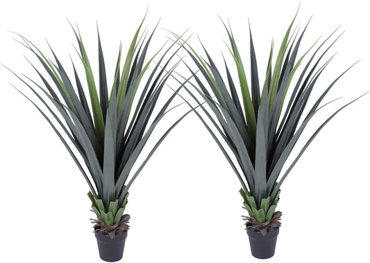 44inch Artificial Agave Plant Potted Plants Fake Agave Plant for Home Office Garden Indoor Outdoor Decoration (2PACK)