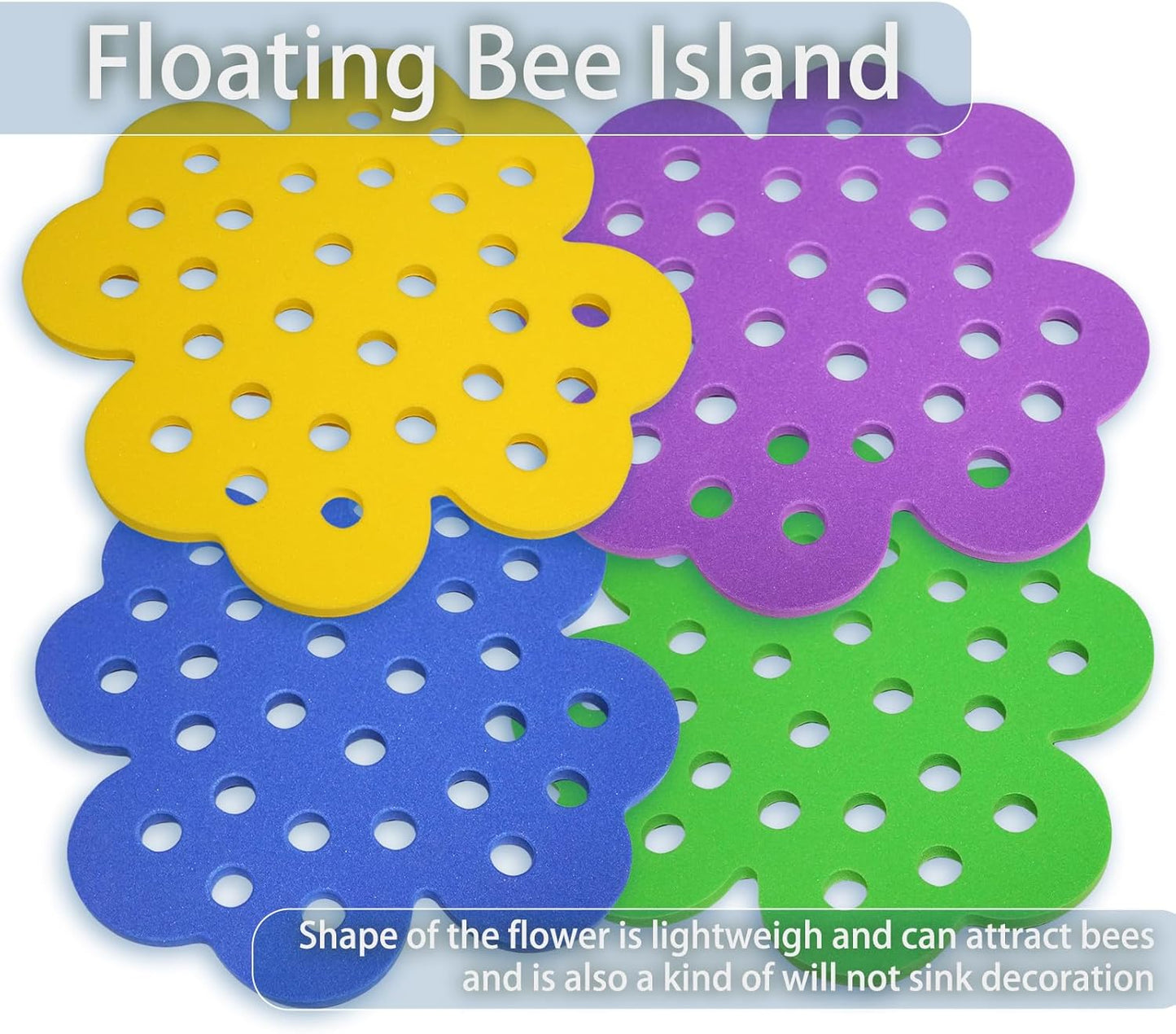 4 Pack Floating Bee Island, Bee Watering Station for Outdoor Garden, Butterfly Water Feeder and Garden Decor