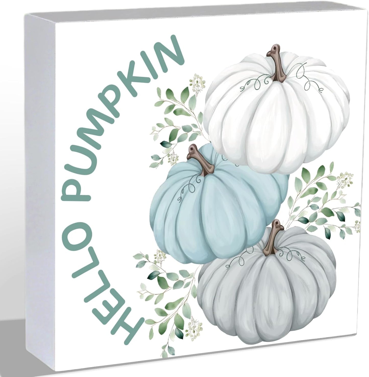 Fall Decorations for Home Fall Decor Home Room Hello Pumpkin Table Wood Box Sign Rustic Wooden Shelf Desk Office Decor Season Sign House Warming Gifts 5.9 x 5.9 Inch