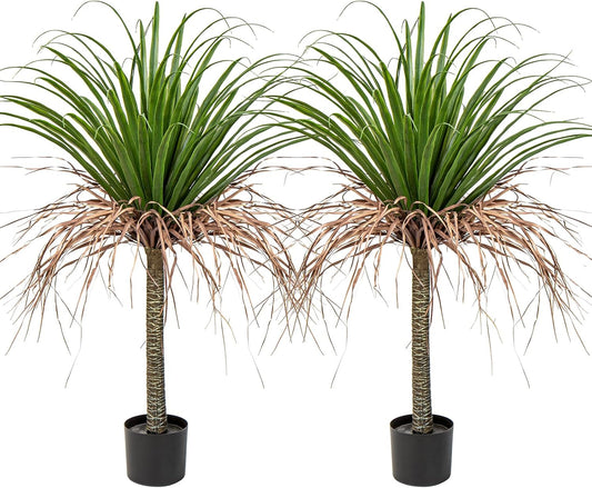 Hollyone 2 Pack Artificial Agave Tree, 3.6Ft Faux Yucca Plant in Pot, Green, Polyester, Indoor/Outdoor Decor, Housewarming Gift