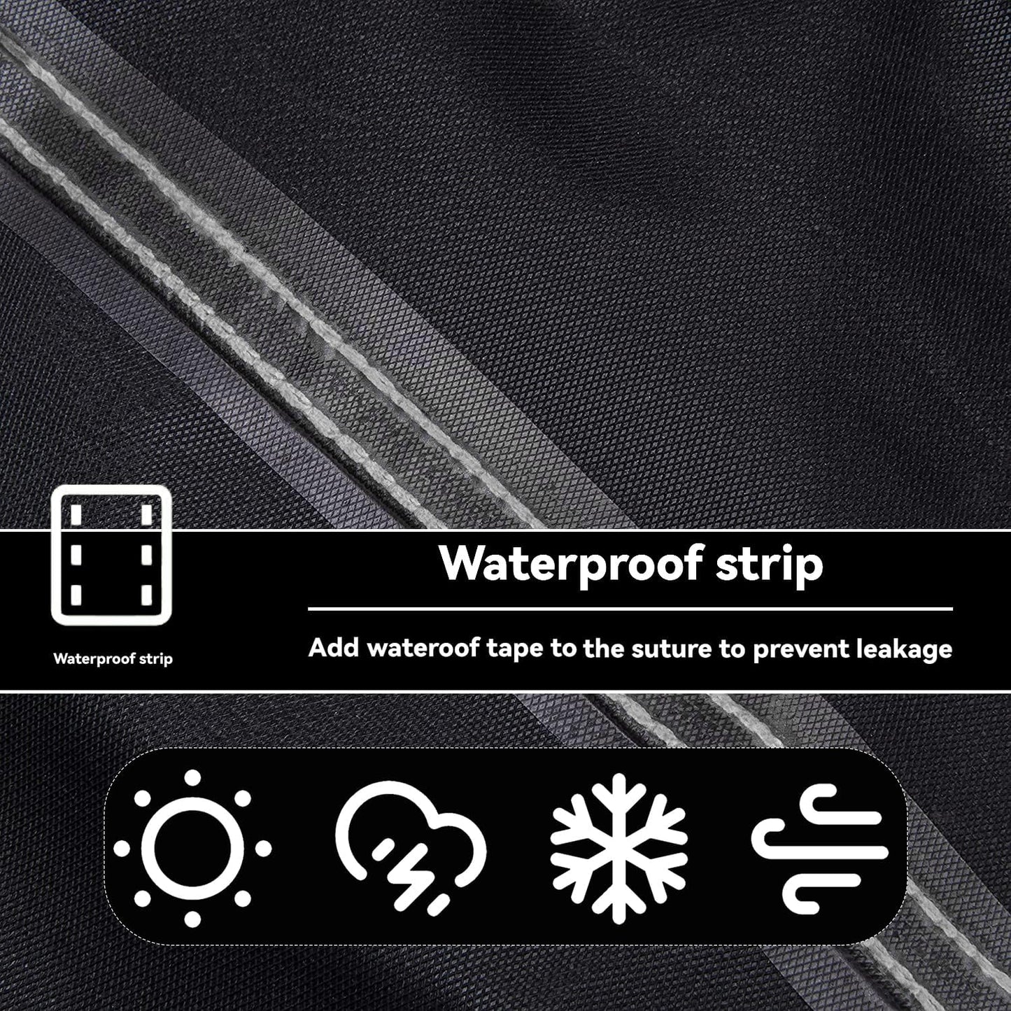 Patio Coffee Table Cover Black Heavy Duty Waterproof Cover 42" L x 24" W x 18" H for Rectangular Coffee Table