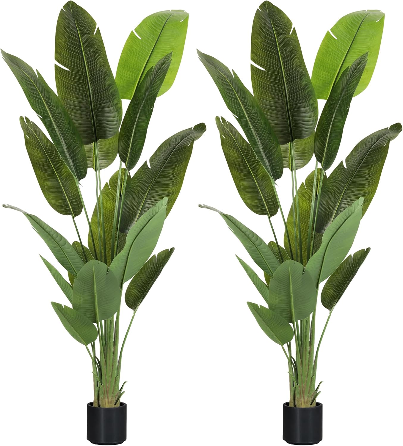 Large Artificial Plants Indoor 7.2Ft Silk Bird of Paradise Big Tall Fake Tree Faux Green Silk Floor Potted Plants for Home Living Room Bedroom Office Decor (2 Pack)…