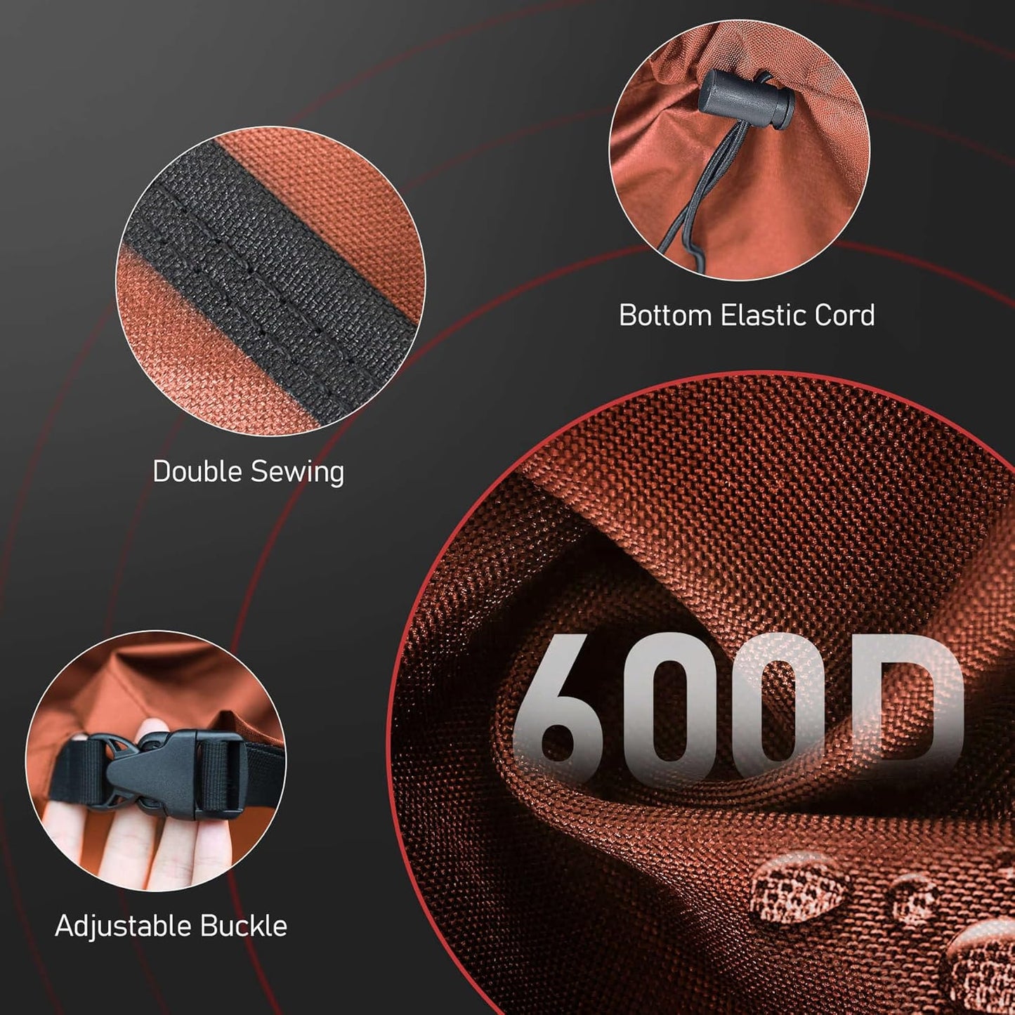 Fire Pit Cover Square 28 Inch - Outdoor Firepit Cover Heavy Duty & Waterproof, 600D Patio Fire Table Covers Gas Fire Pit Accessories Fit 28" Yaheetech and 28" Ciays Firepit - 28 x 28 x 25 Inch