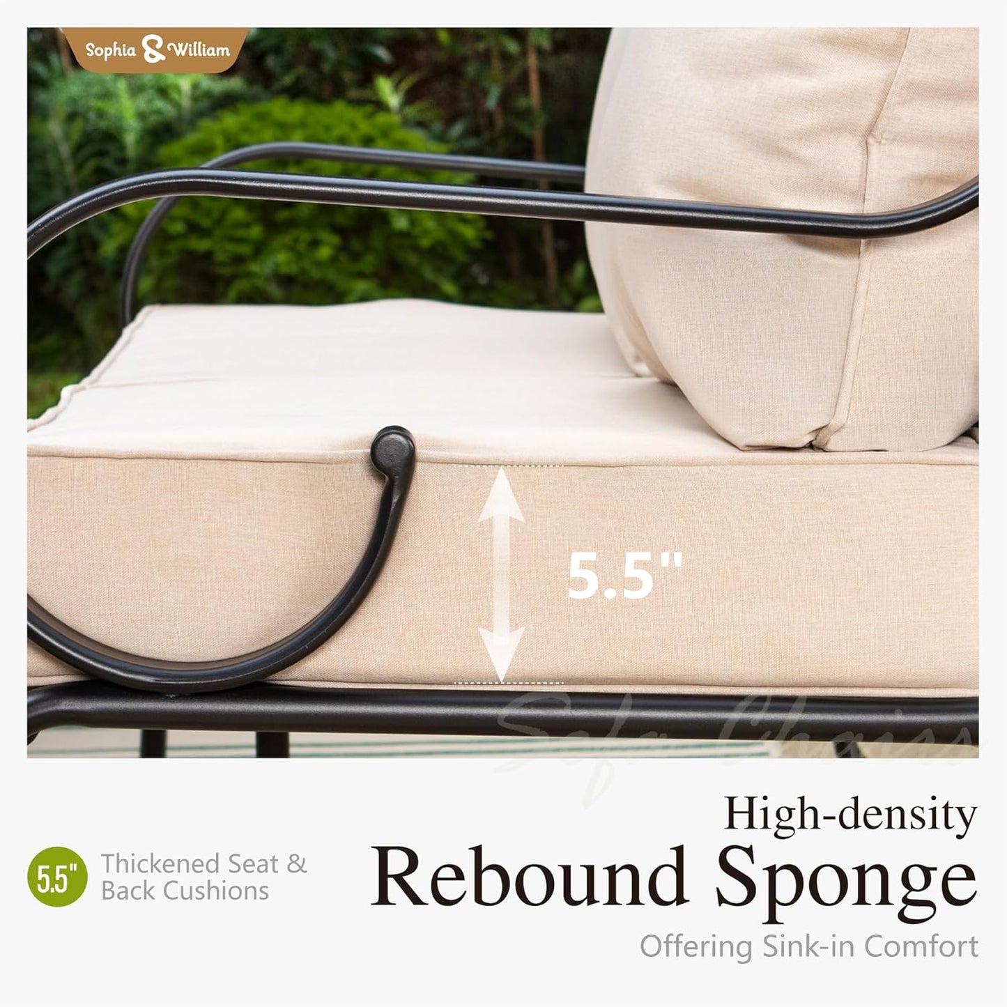 Sophia & William Extra Large & High Back Patio Furniture Set Metal Modern Outdoor Conversation Sets with Sofa Chairs