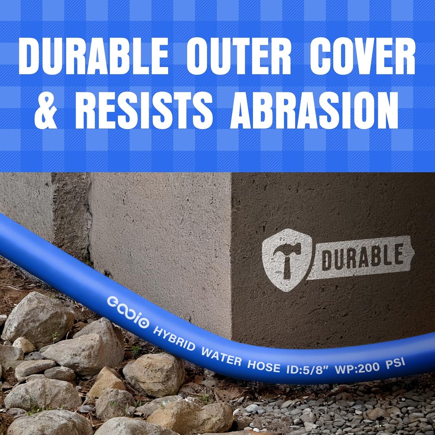 Heavy Duty Garden Hose 75 ft, Non-Expanding Flexible Water Hose, Kink Resistant Lightweight Hybrid Hose, Leakproof Hose Male to Female Fittings